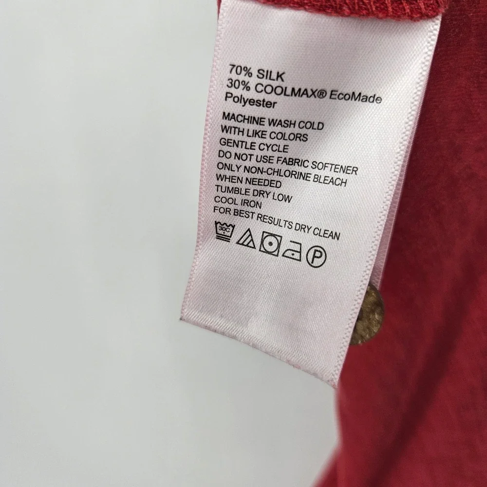 Tommy Bahama Shirt Mens XXL Silk Camp Maroon Hawaiian Button Up Short Sleeve‎ - Picture 10 of 11